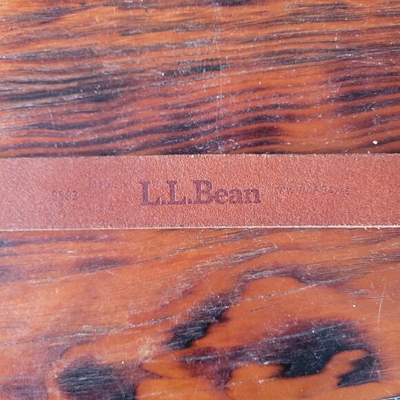 VTG LL Bean Double Strap Belt Leather Sz 34 - Picture 5 of 6